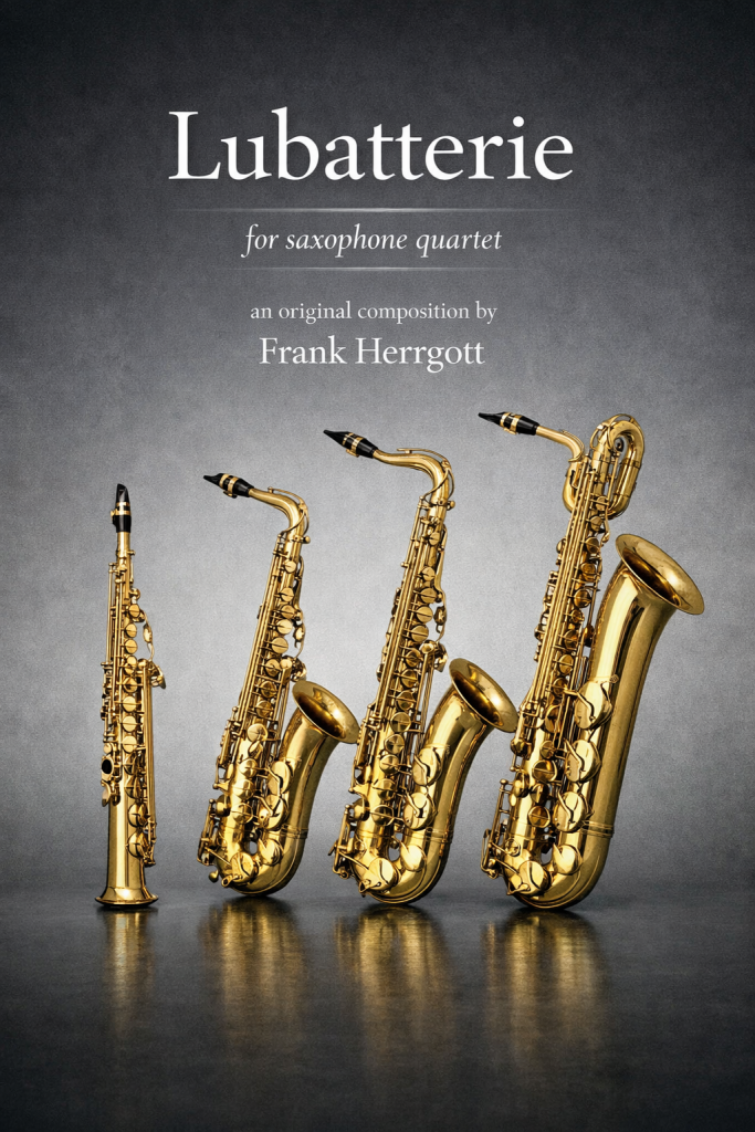 Lubatterie – saxophone quartet score cover by Frank Herrgott