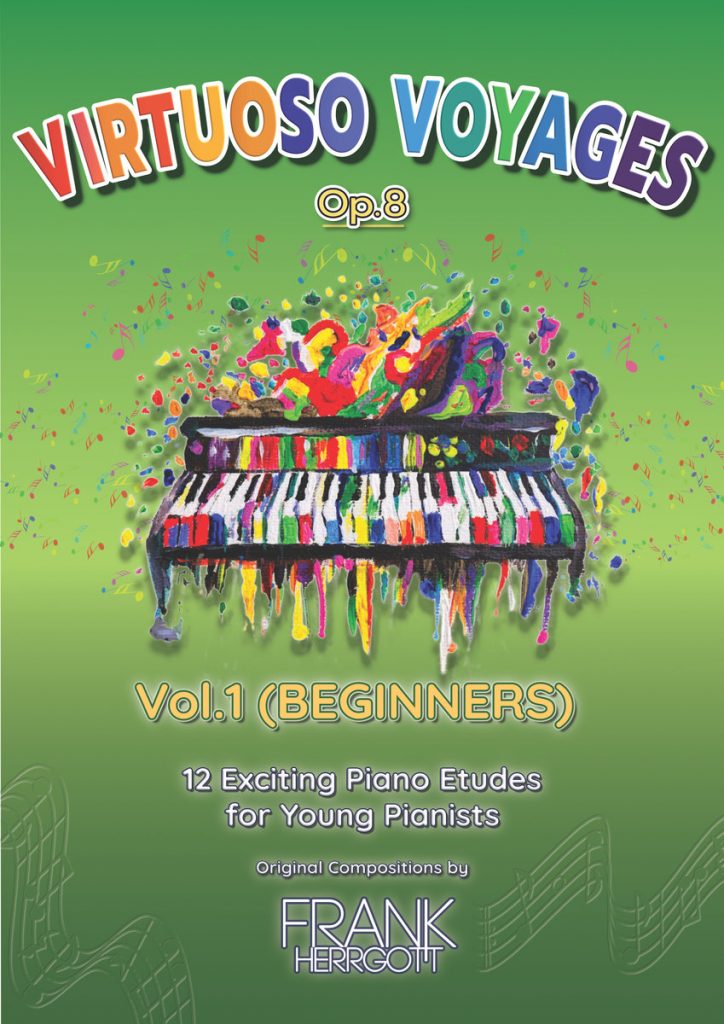 Sample beginner piano étude from Vol.1 by Frank Herrgott – Front Cover