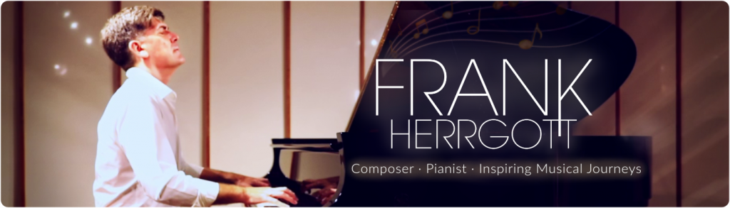 Frank Herrgott playing grand piano during a live performance – inspiring musical journeys