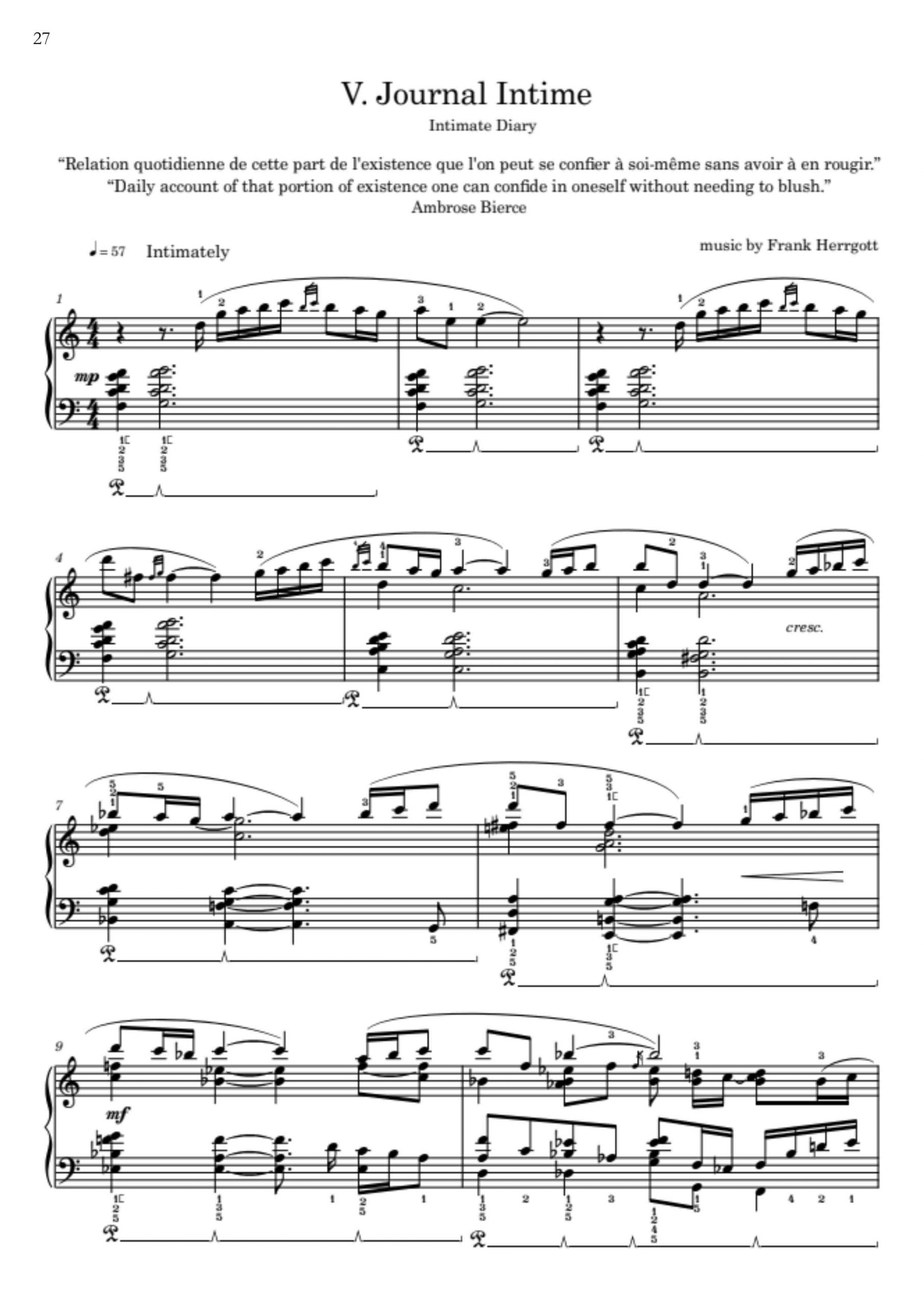 12 Preludes Op. 2 – Sample Page 21 Sample page 21 of 12 Preludes Op. 2 by Frank Herrgott – piano score excerpt